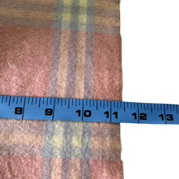 Burberry Authentic Scarf Peach 100% Lambswool Unisex Scarf Made In England - Picture 7 of 7